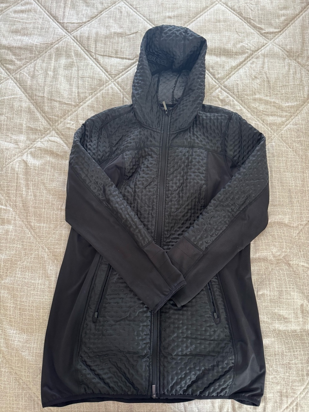 Kyodan Black Quilted Hooded Ski Jacket for Women